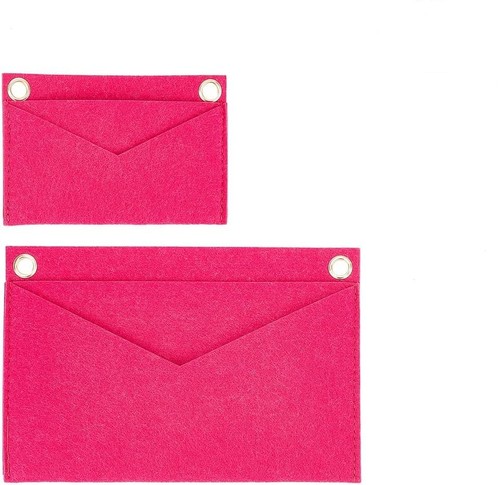 Rose red felt purse - rose, organizer